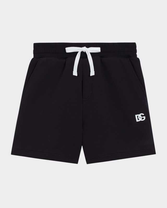 Boy's Jersey Jogger Shorts W/ Rubber DG Logo, Size 8-
